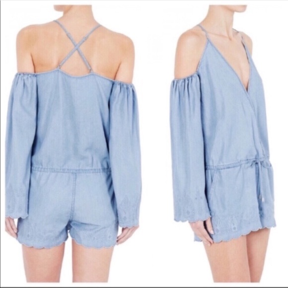 Sass & Bide chambray cold shoulder romper - Picture 3 of 7